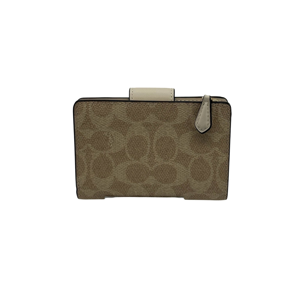 RETAIL $198 Coach Medium Corner Zip Wallet In Signature Canvas*NWT