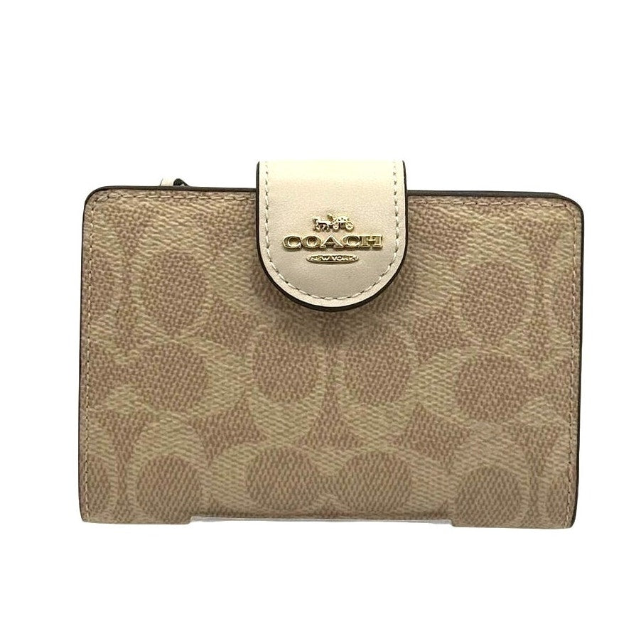 RETAIL $198 Coach Medium Corner Zip Wallet In Signature Canvas*NWT