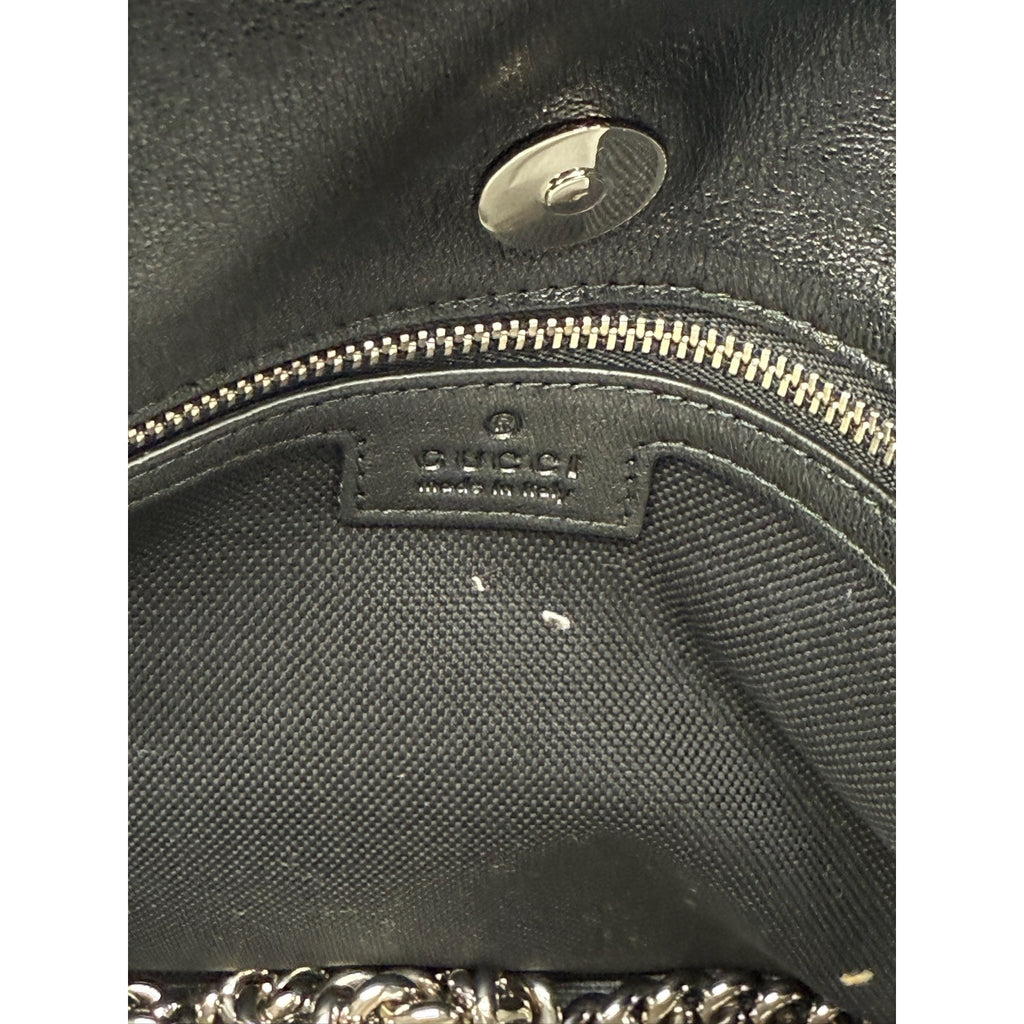 Gucci Black Sakai Be Green Calfskin Diagonal Stitched Tote*FULL INCLUSION*NWT