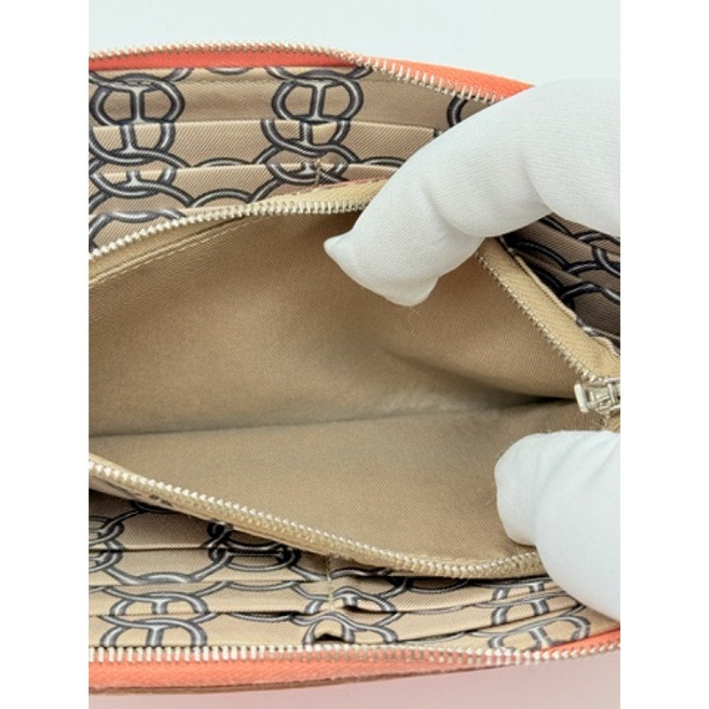Hermes Azap Long Silk'in Flamingo Leather Wallet Pink*BEAUTIFUL CONDITION