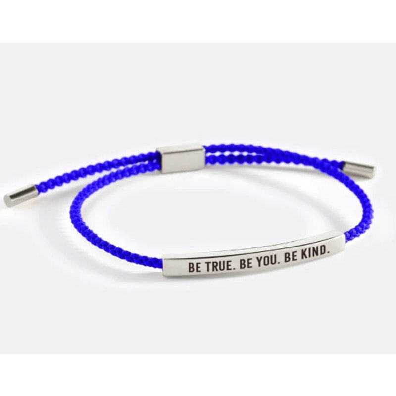 RETAIL $70 Mint & Lilly Be True. Be You. Be Kind. Inspire Bracelet*Blue & Silver