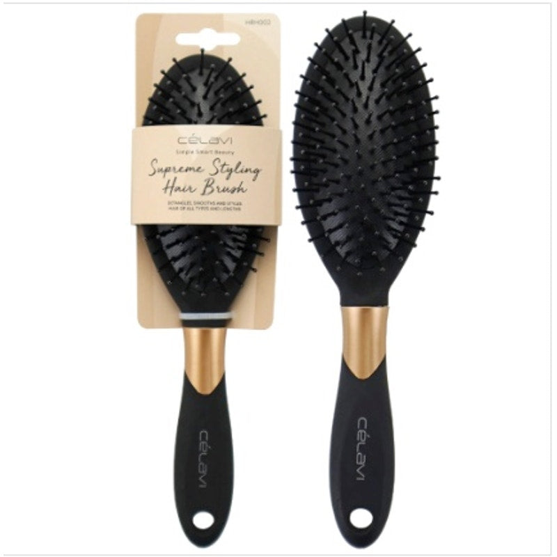 K-Care Celavi Black And Gold Oval Brush*Sleek Styling*Korean Skincare Company