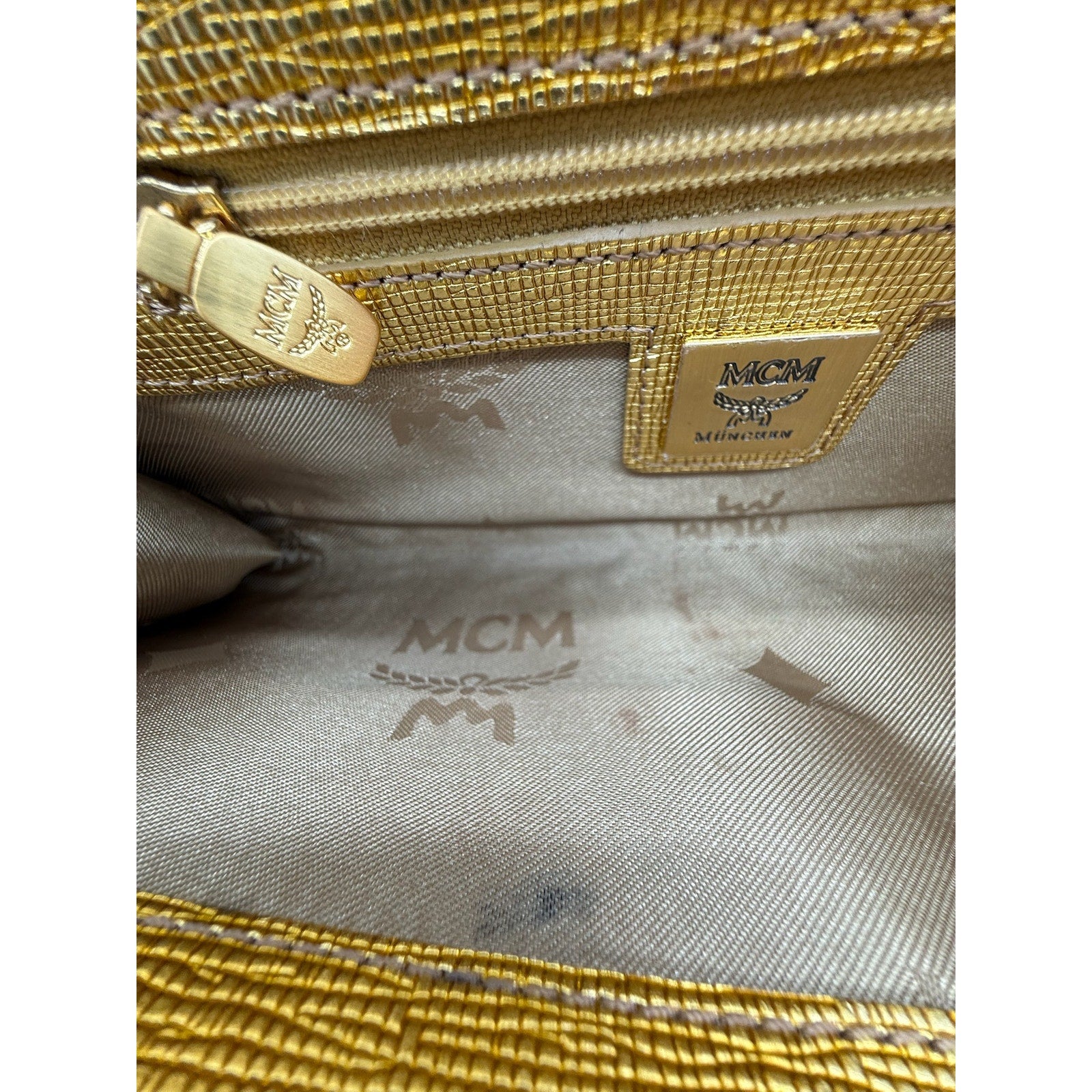 MCM Gold Snap Flap Evening Clutch*Excellent Condition