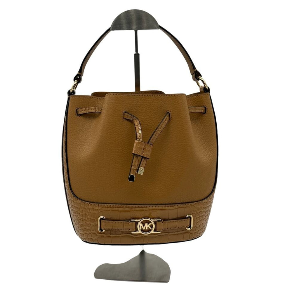 RETAIL $558 Michael Kors Reed‎ Medium Pebbled Leather Croc Embossed Bucket Bag*