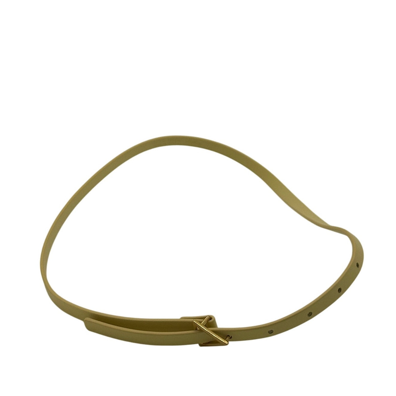 Bottega Veneta Triangle Snake Light Yellow Narrow Leather Belt *32"Dustbag