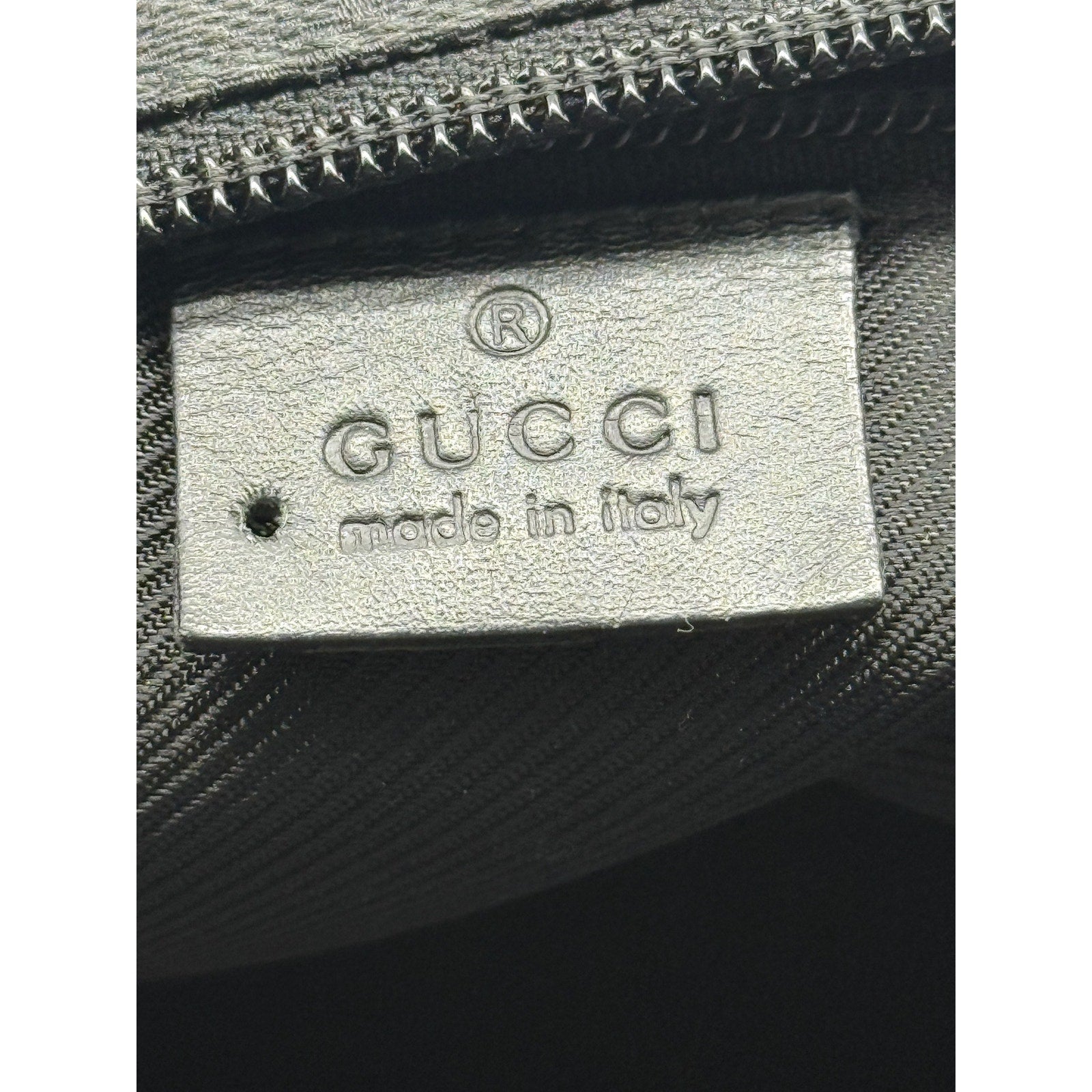 GUCCI Black Guccissima Monogram Nylon Tote Bag with leather*COA included