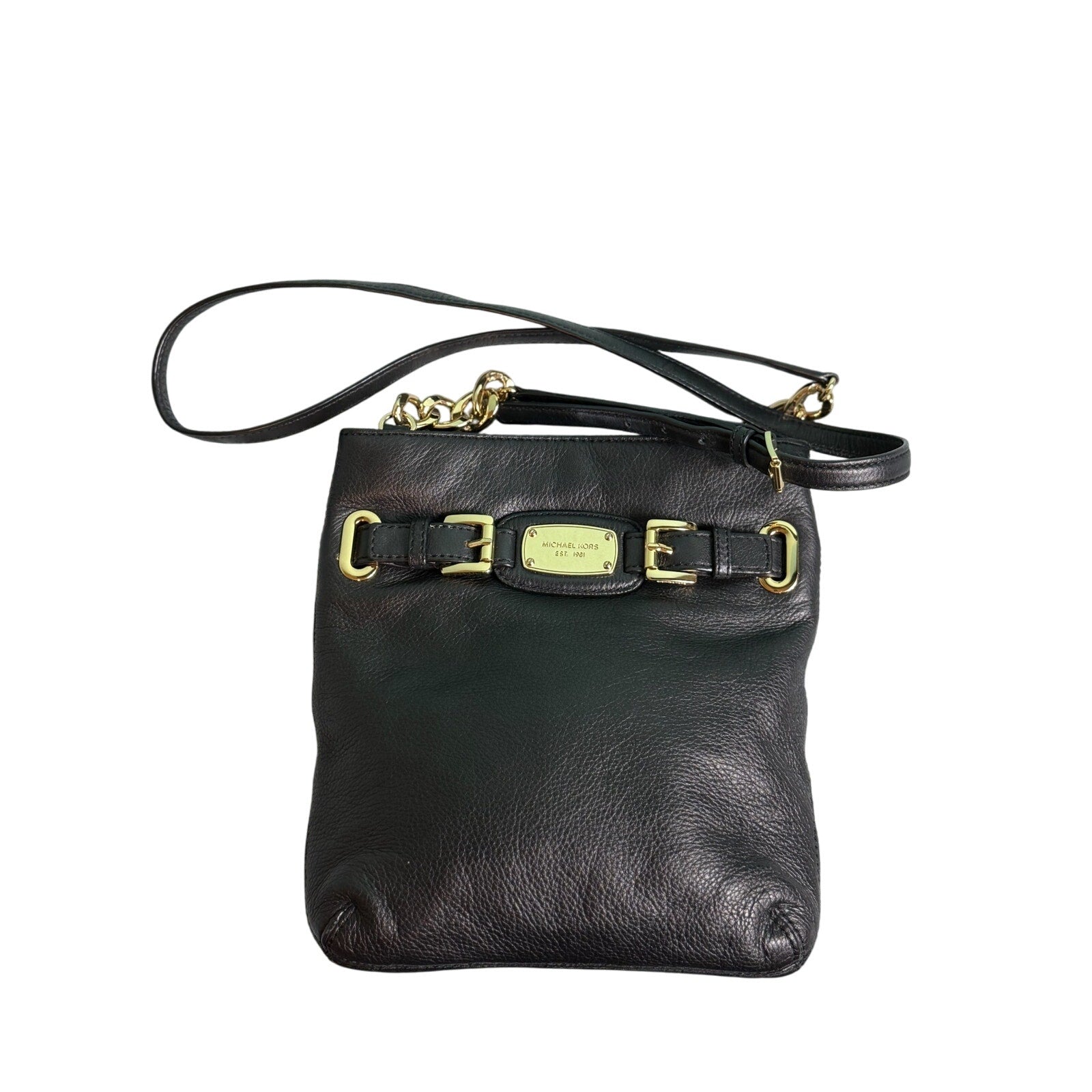 Michael Kors Hamilton Black Leather Messenger*Crossbody*Excellent Condition