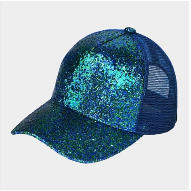 Fashion Hat: CC Brand Glitter Trucker Cap*royal blue*Gorgeous hat*New with tag