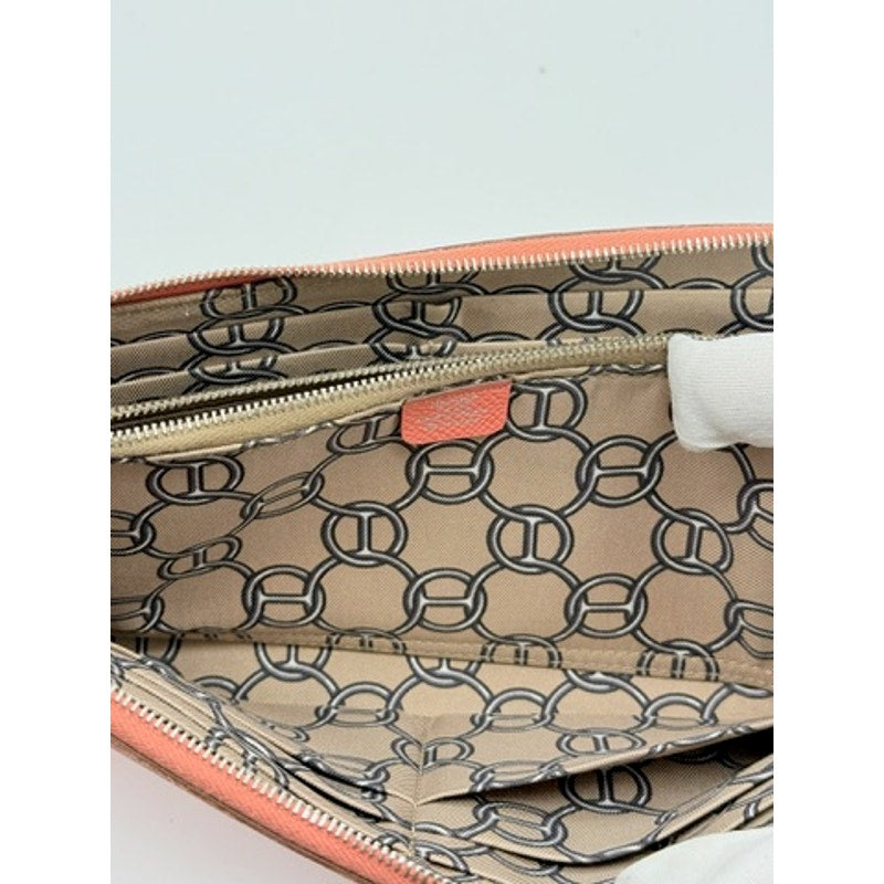 Hermes Azap Long Silk'in Flamingo Leather Wallet Pink*BEAUTIFUL CONDITION
