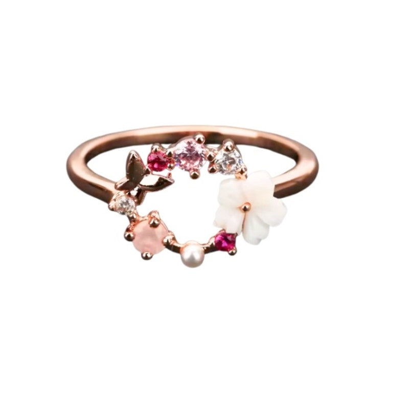 RETAIL $25*Kinsley Armelle Kalysa Collection Rose Gold Fleur Ring