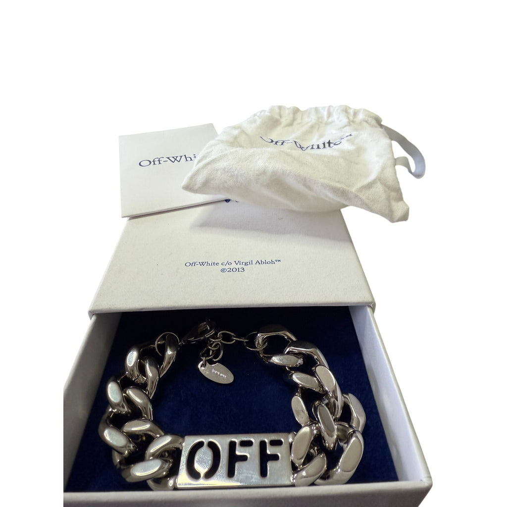 OFF-WHITE Silver 'Off' Chain Bracelet*NEW*Dustbag*BOX*ADJUSTABLE