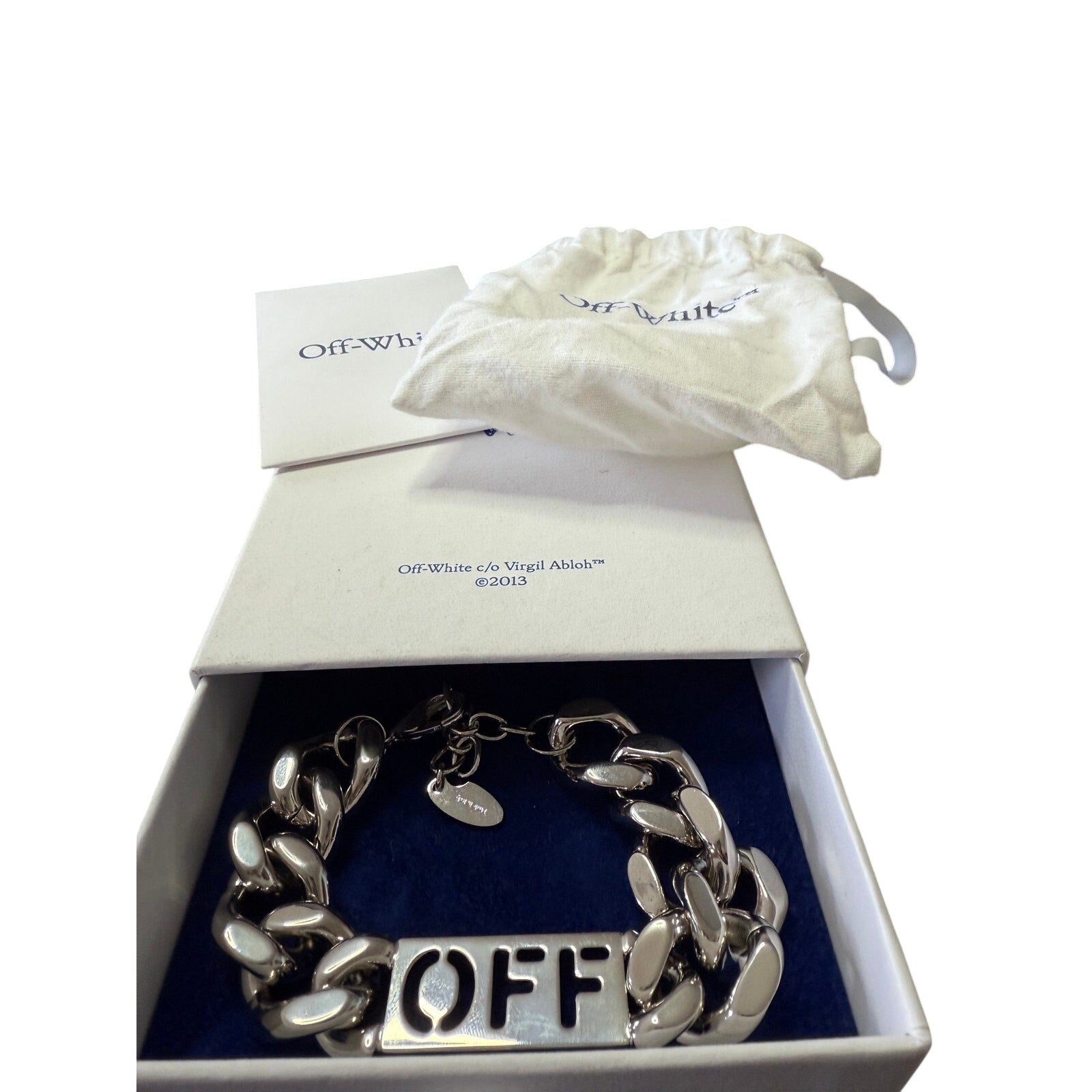 OFF-WHITE Silver 'Off' Chain Bracelet*NEW*Dustbag*BOX*ADJUSTABLE