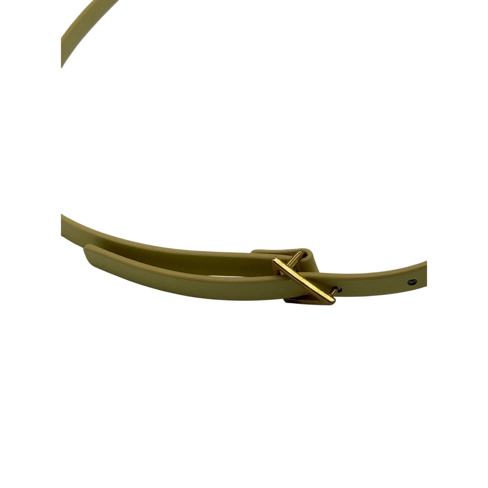 Bottega Veneta Triangle Snake Light Yellow Narrow Leather Belt *32"Dustbag