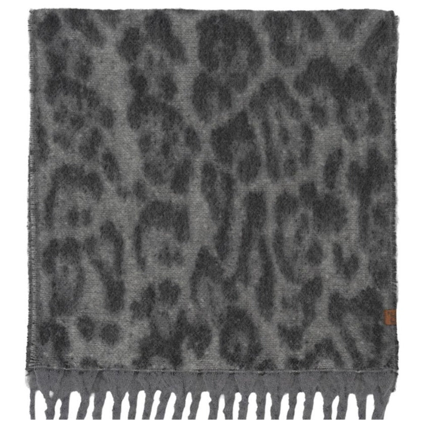 CC Brand Woven Grey Leopard Print Oblong Scarf*VERY SOFT! Cozy and long