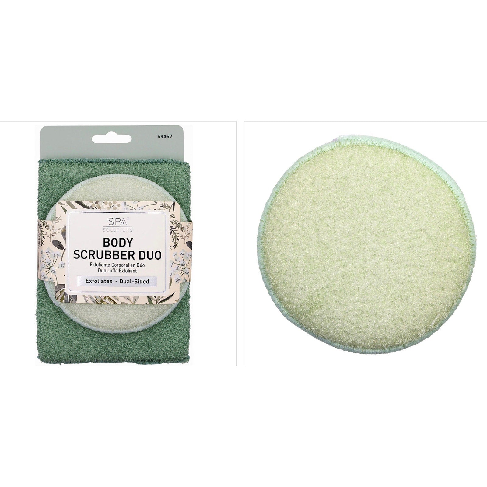 K-Care: Cala Spa Solutions Body Scrubber Duo*Sage*2 shower scrubbers*Exfoliate