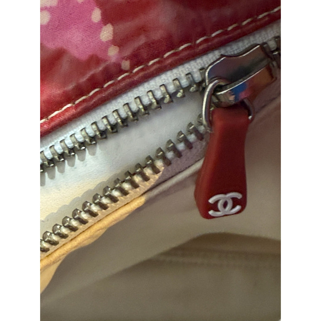 Authentic CHANEL Cruise Line High Summer Coco Mark Tote Bag*Red Pink Orange