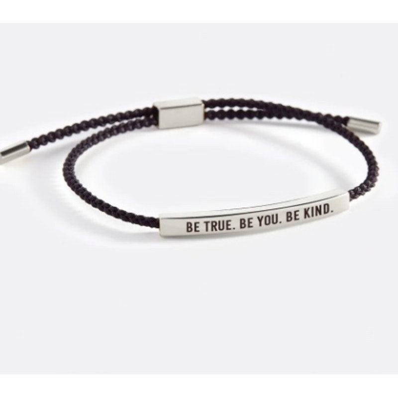 RETAIL $70 Mint & Lilly Be True. Be You. Be Kind. Inspire Bracelet*Black & Silver