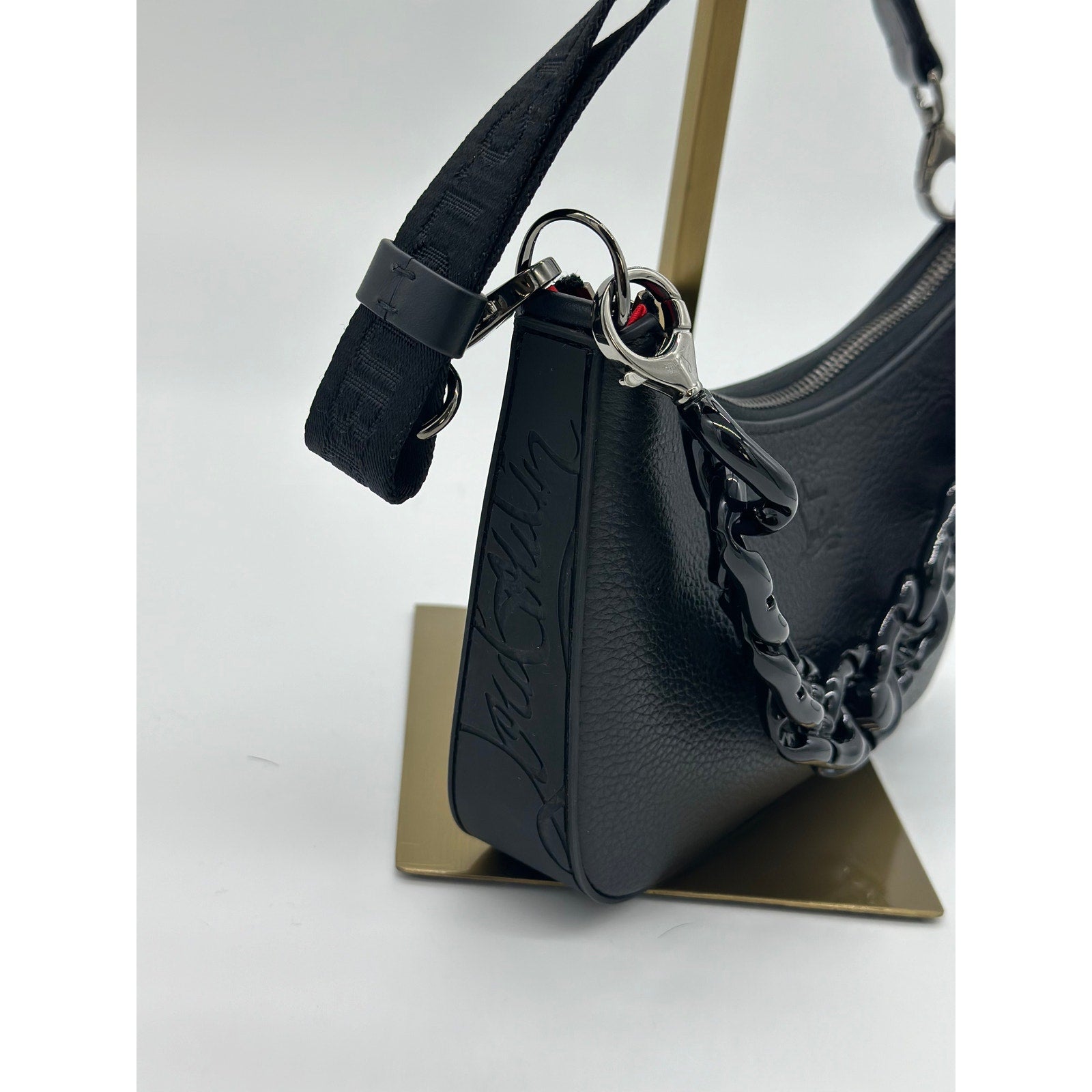 BNWT CHRISTIAN LOUBOUTIN Made In Italy Calf Leather Mini Loubila Chain Handle Shoulder Bag