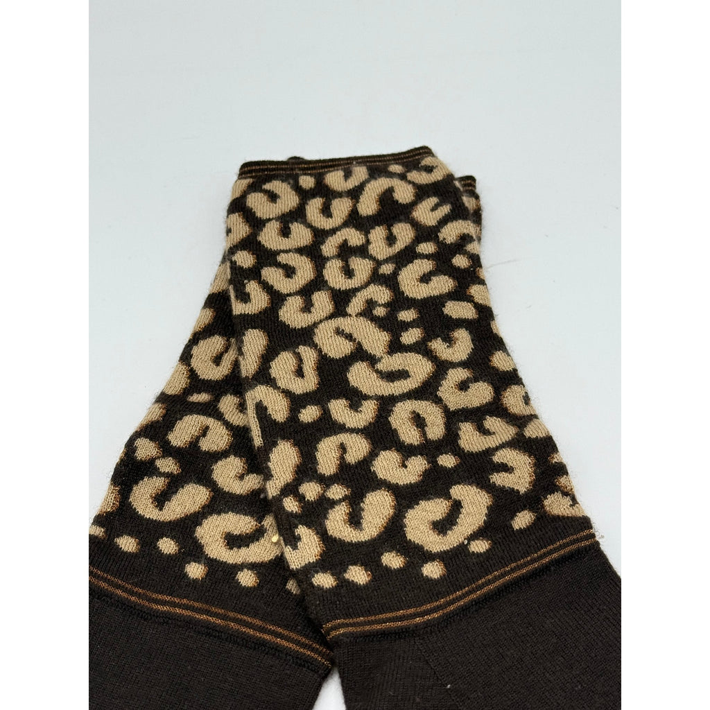 LOUIS VUITTON  x Stephen Sprouse Cashmere Silk Leopard Long Gloves*Glitter gold!