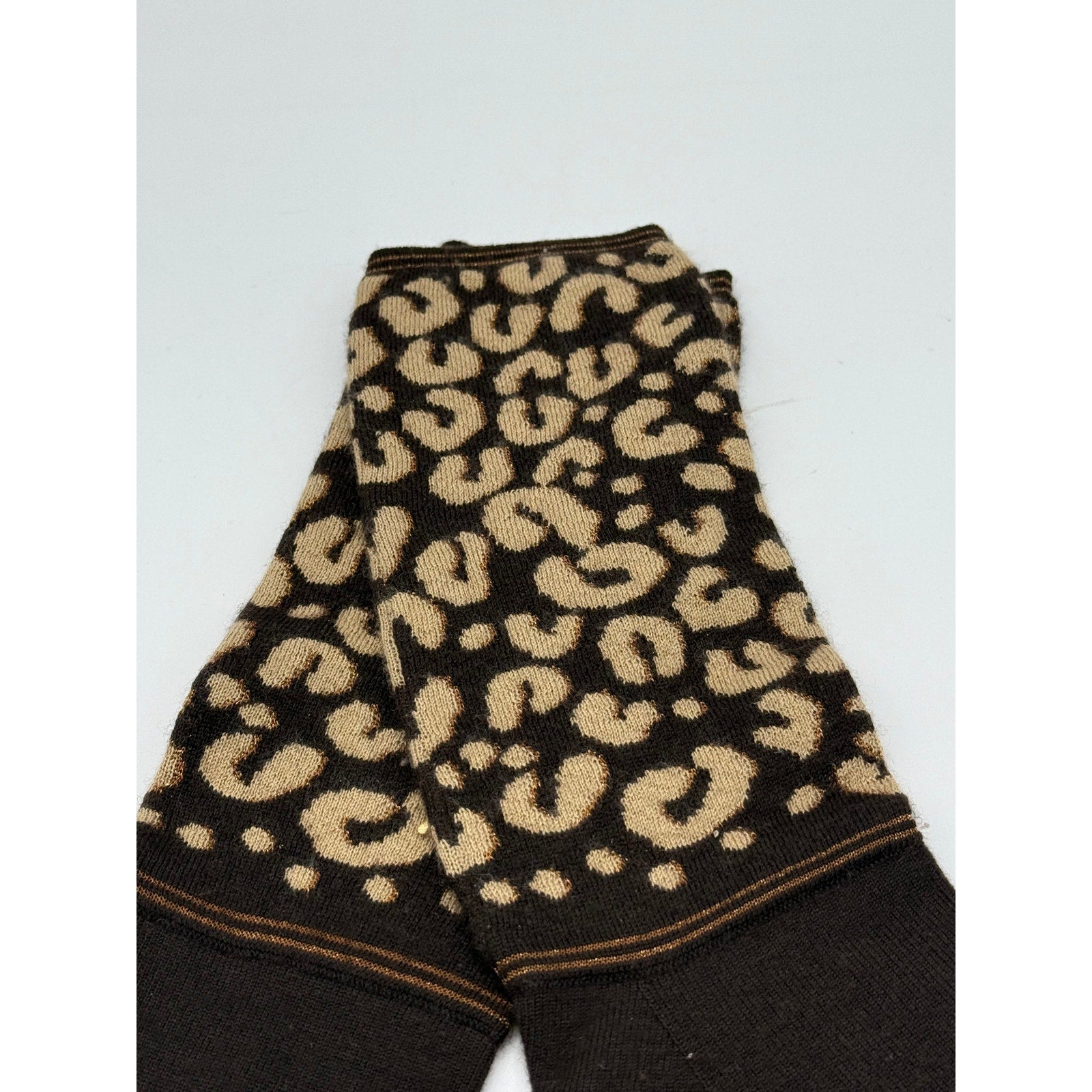 LOUIS VUITTON  x Stephen Sprouse Cashmere Silk Leopard Long Gloves*Glitter gold!