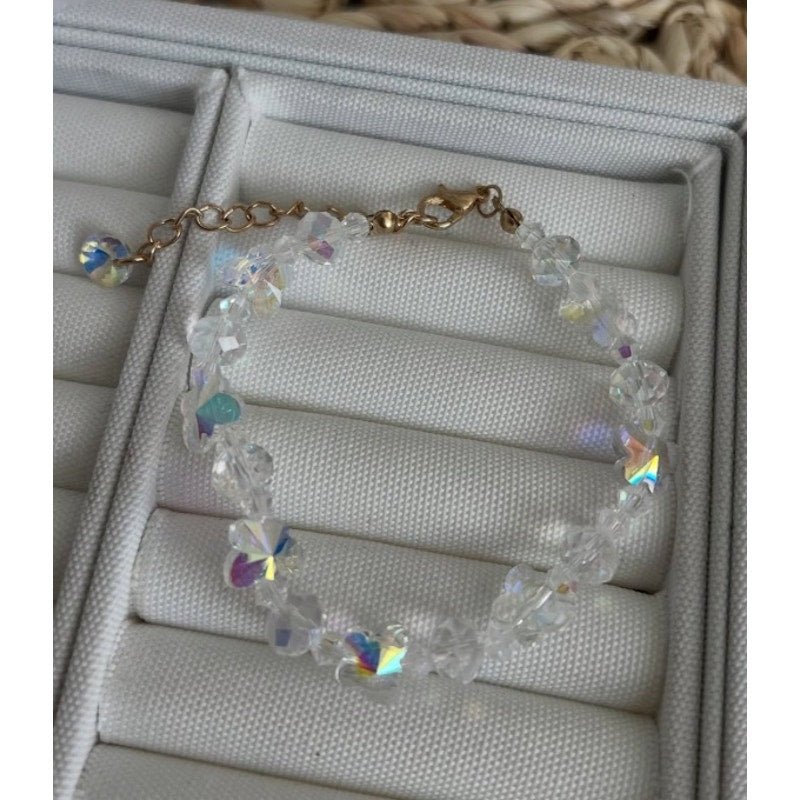 RETAIL $25 Kinsley Armelle Kalysa Collection Crystal Glass Butterfly Bracelet