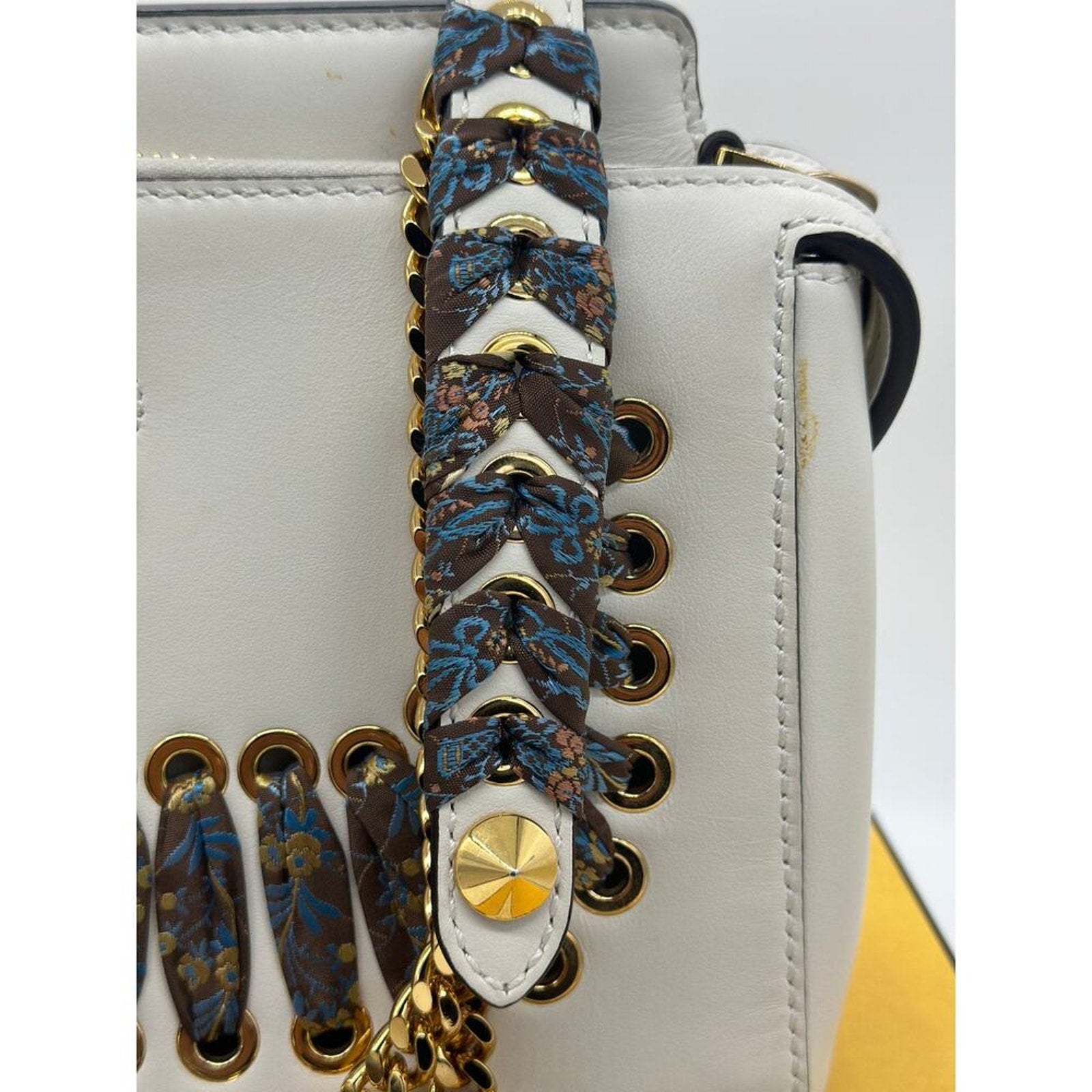 BNWT‎ Fendi Whipstitch Dotcom Bag in White calf leather! FULL INCLUSION