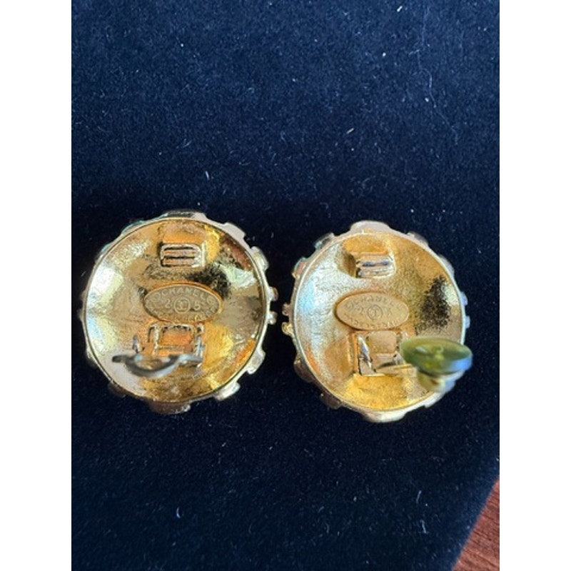 RARE Vintage Chanel 24K Gold Plated Collection by Karl Lagerfeld CC Clip-Ons*