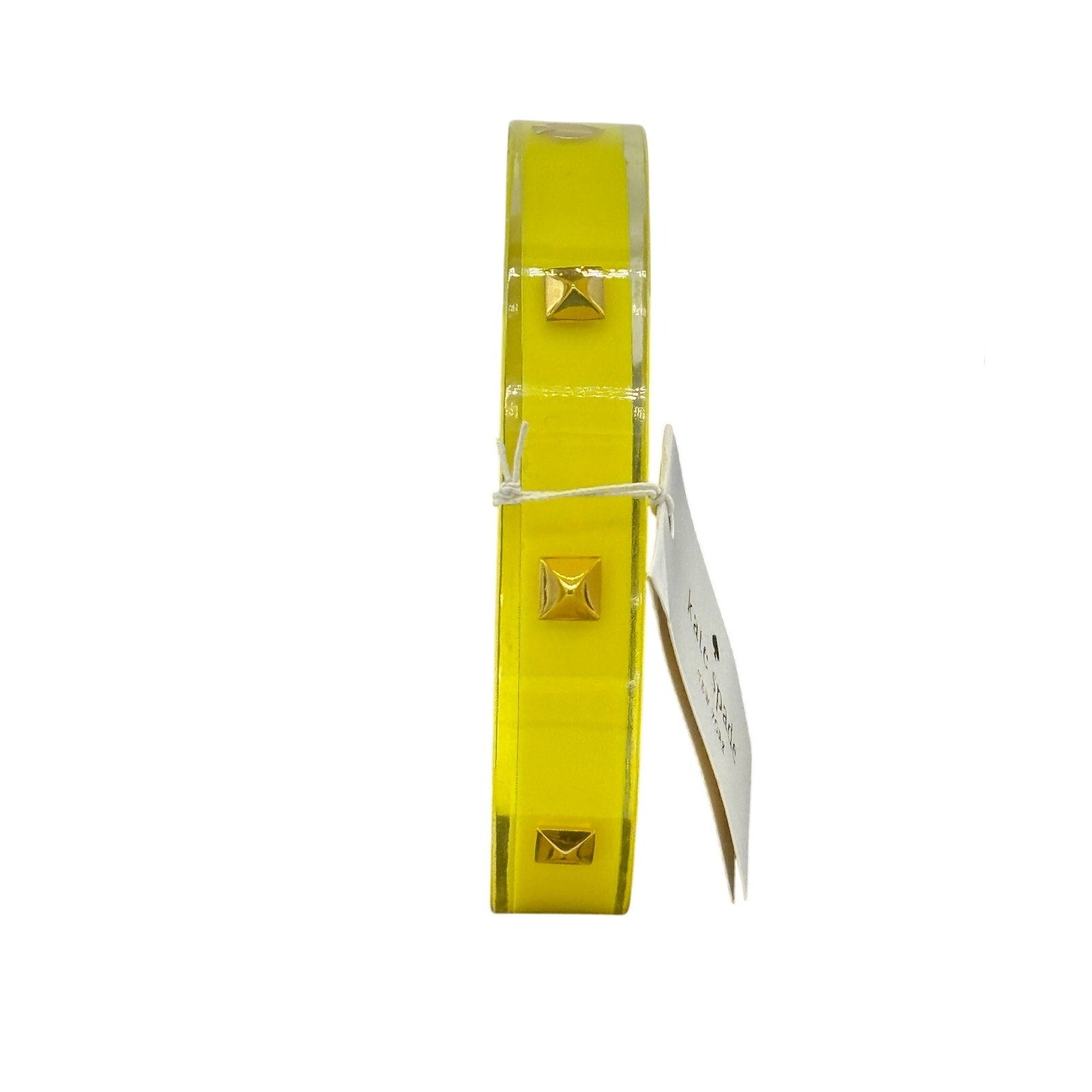 Kate Spade Lacquered Spade Bangle Bright Yellow in Clear Acrylic New with Tags