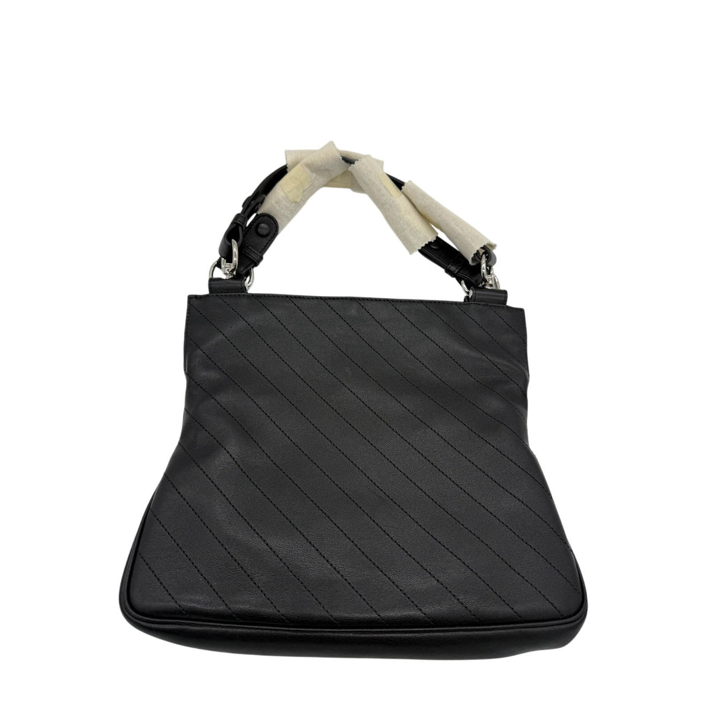 Gucci Black Sakai Be Green Calfskin Diagonal Stitched Tote*FULL INCLUSION*NWT
