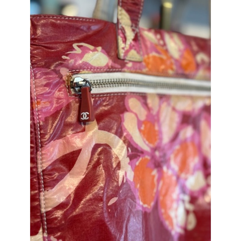 Authentic CHANEL Cruise Line High Summer Coco Mark Tote Bag*Red Pink Orange