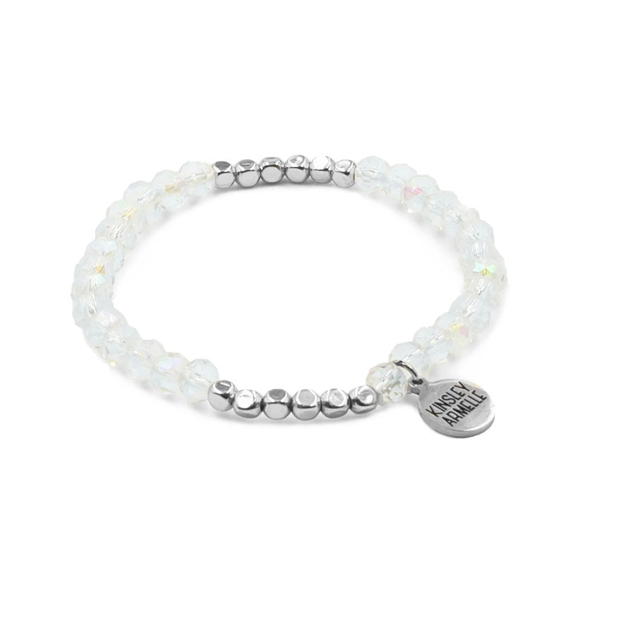 RETAIL $25 Kinsley Armelle Deema Collection Silver Aqua Bracelet*GREAT Stacker