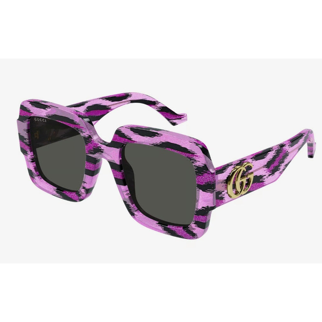 RETAIL $545 Gucci Oversized Purple Leopard Sunglasses*NEW in case*COA card cloth