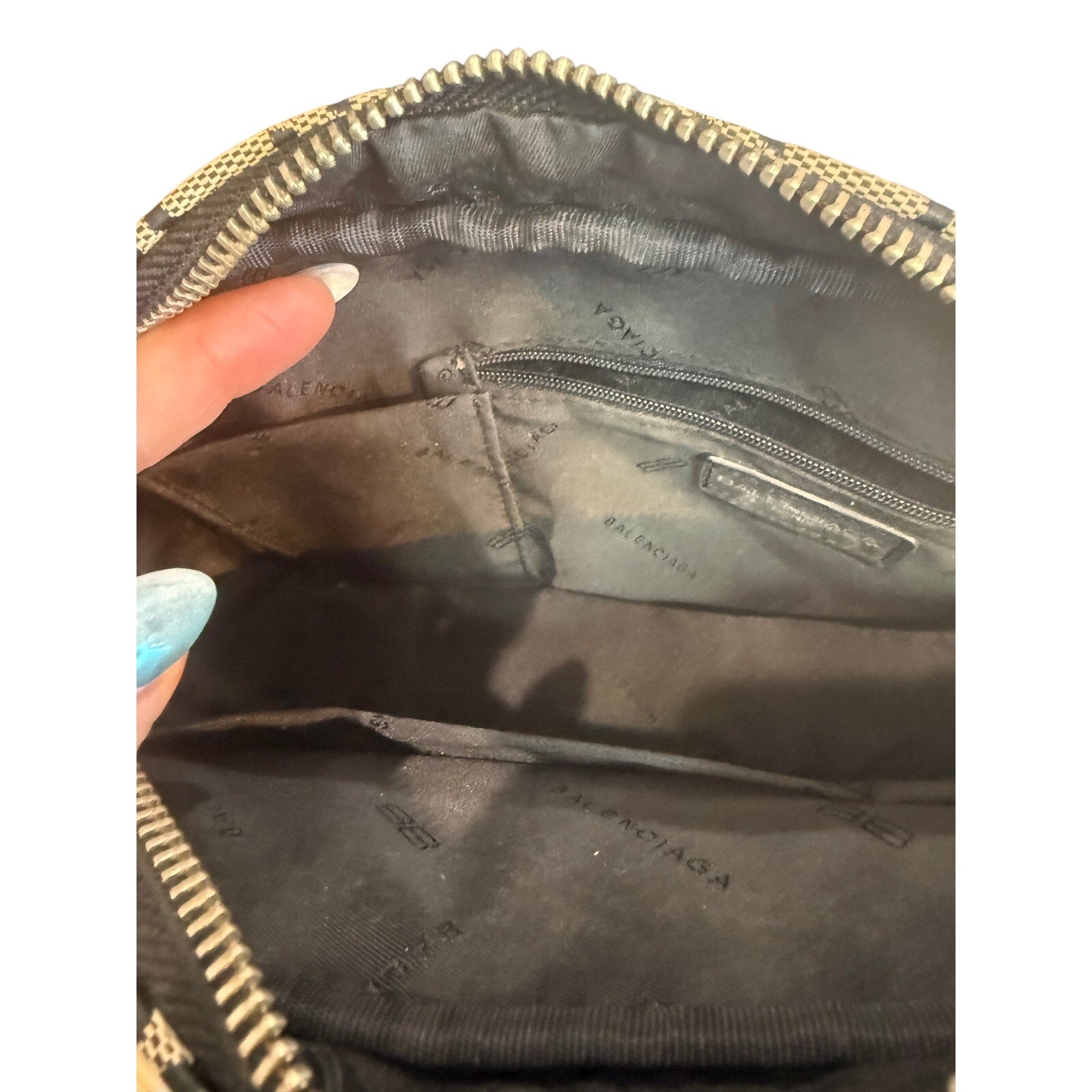 Balenciaga Black & Grey Logo Canvas & Leather Crossbody Bag*COA
