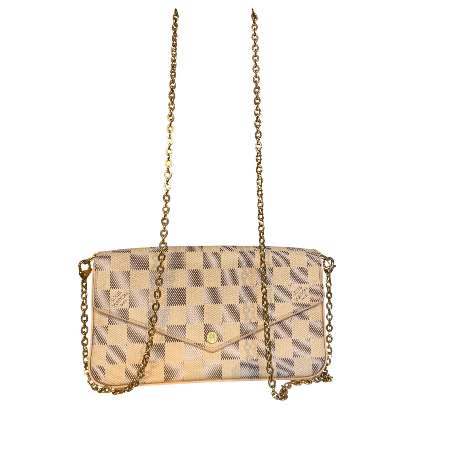 SB108 Louis Vuitton Damier Azur Pochette Félicie *BOTH INSERTS present*Gorgeous Condition