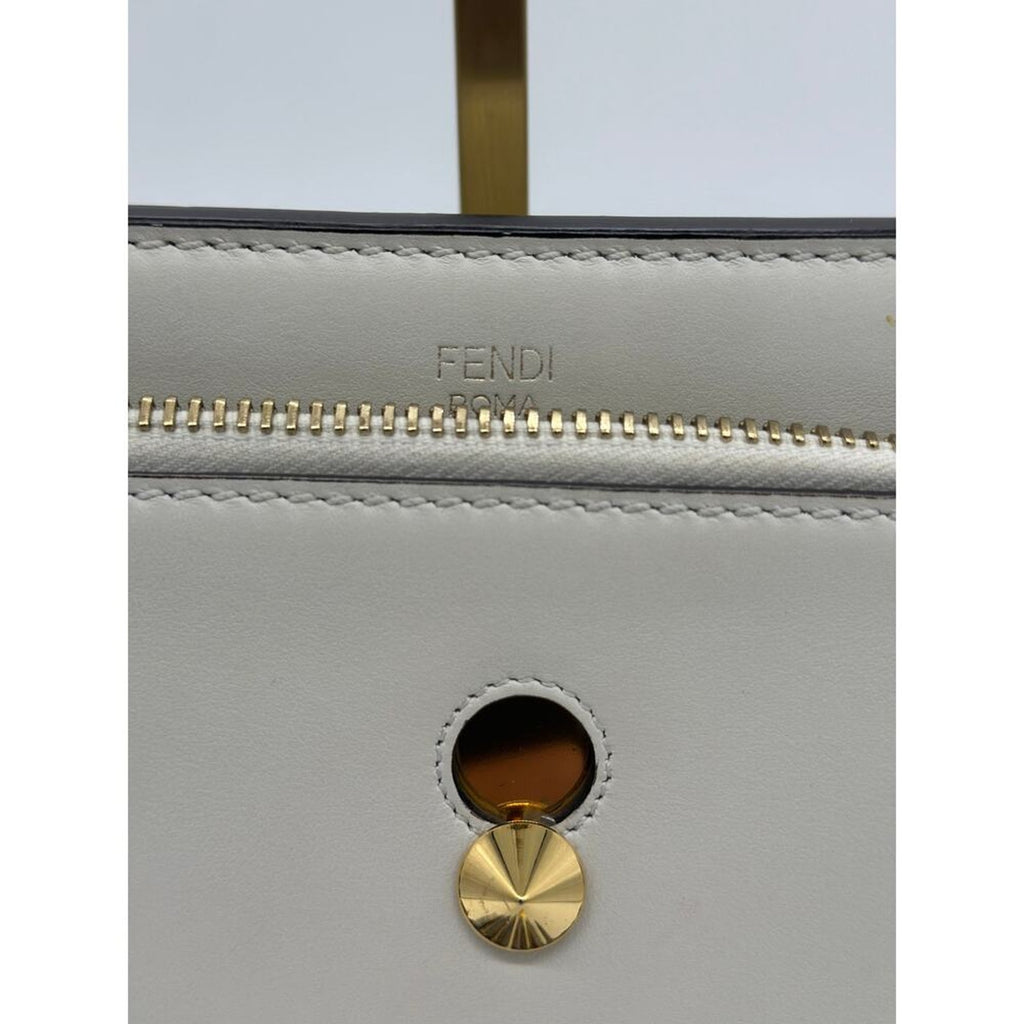 BNWT‎ Fendi Whipstitch Dotcom Bag in White calf leather! FULL INCLUSION