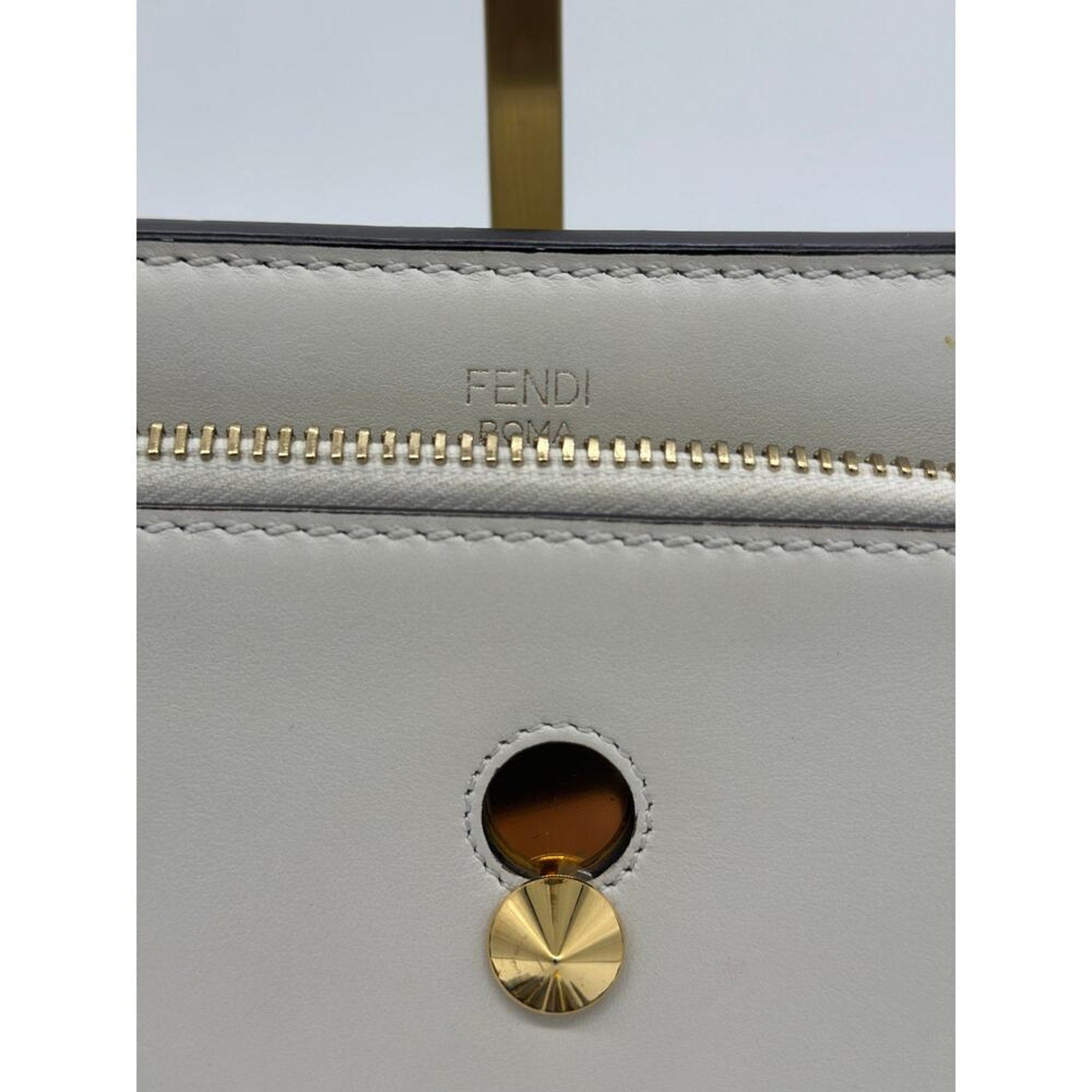 BNWT‎ Fendi Whipstitch Dotcom Bag in White calf leather! FULL INCLUSION