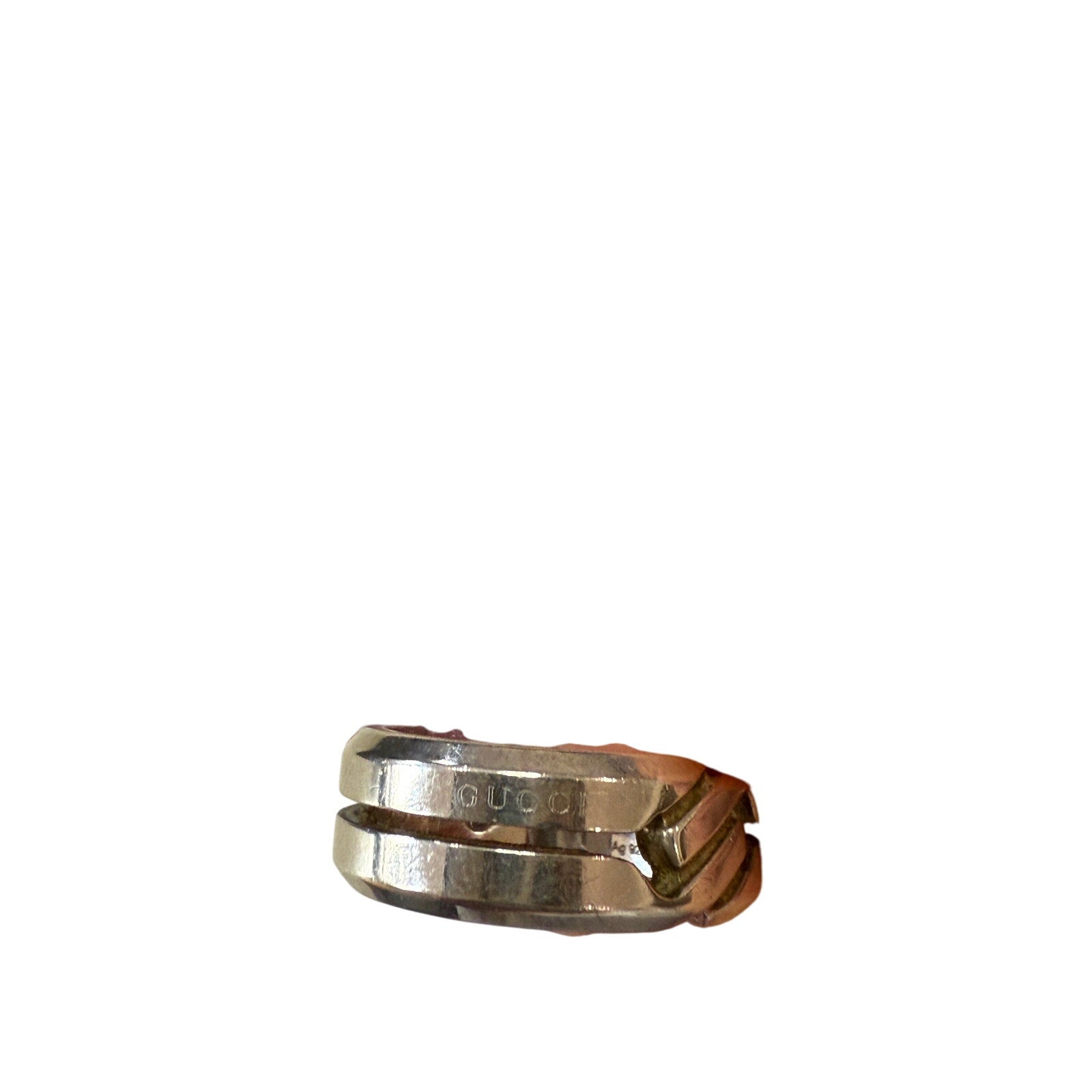 Authentic‎ 925 Sterling Silver Gucci Knot double ring*Size 6*GIFT BOX