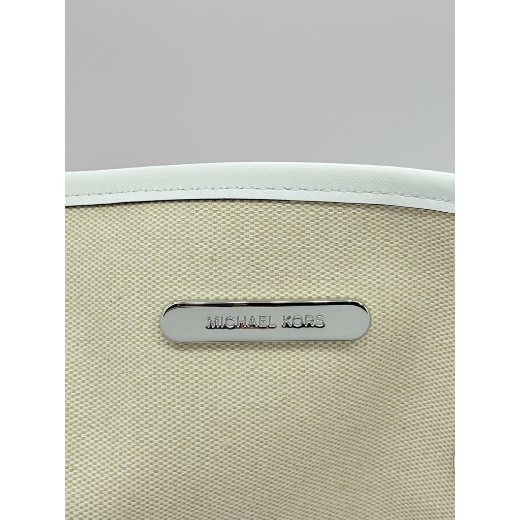 RETAIL $498 Michael Kors Pink Eva Large Signature Logo Stripe Tote Bag*NWT