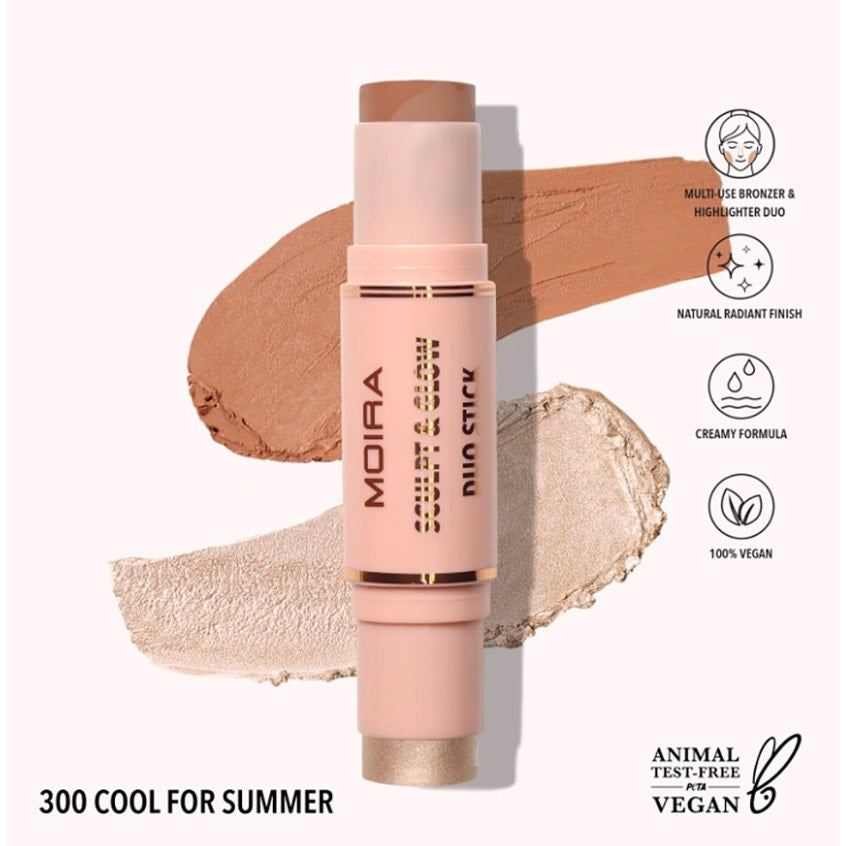 K-Care: Moira Sculpt And Glow Duo Stick #300 Cool For Summer*Bronzer Highlighter