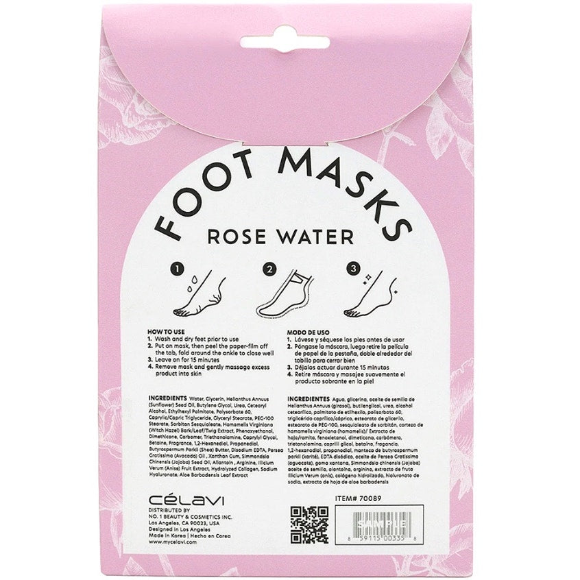 K-Care: Celavi 3 pairs of Rose Water Foot Masks*KOREAN SKINCARE