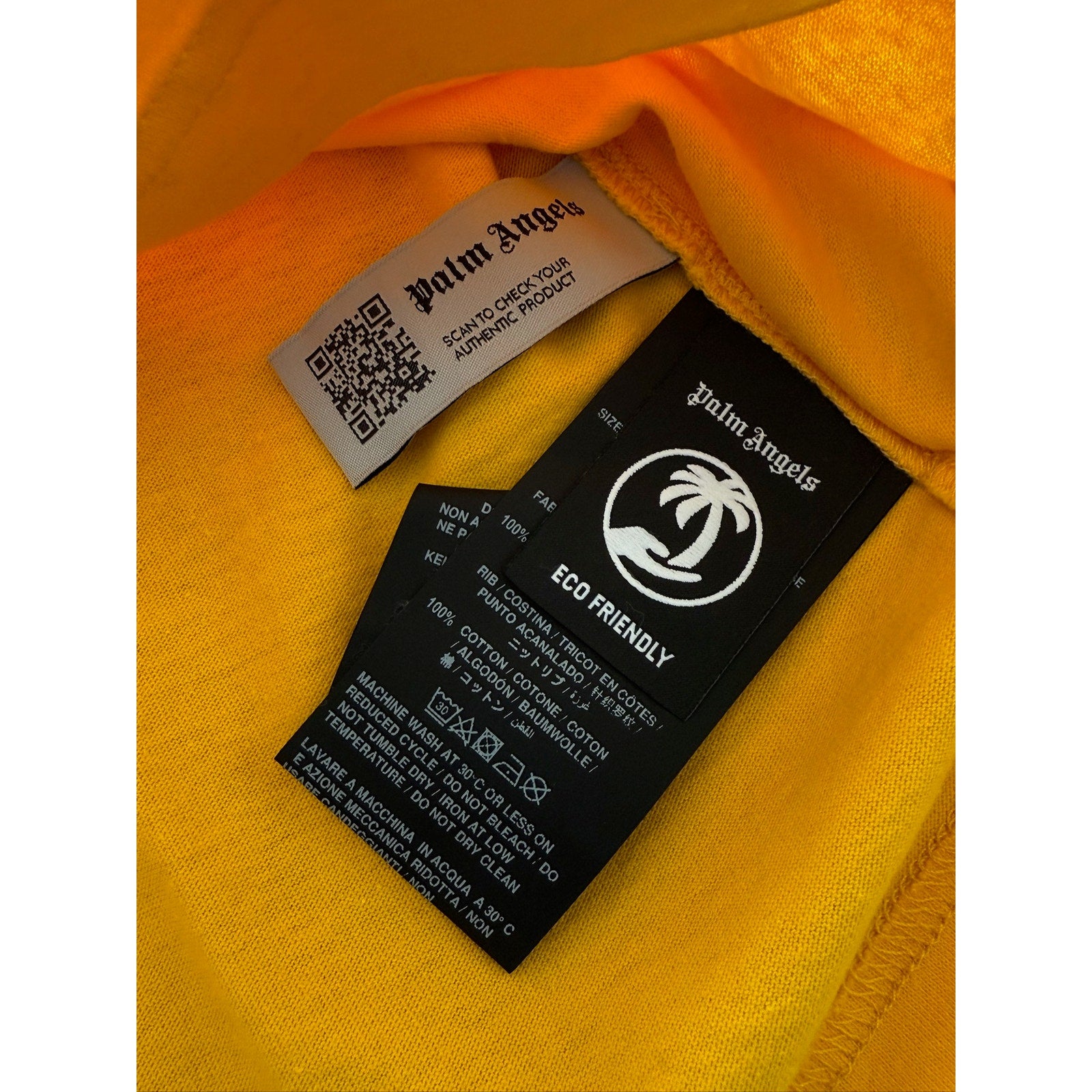 RETAIL $305 Palm Angels Boys Broken Bear Tee *NWT*SZ LARGE*Ochre Yellow