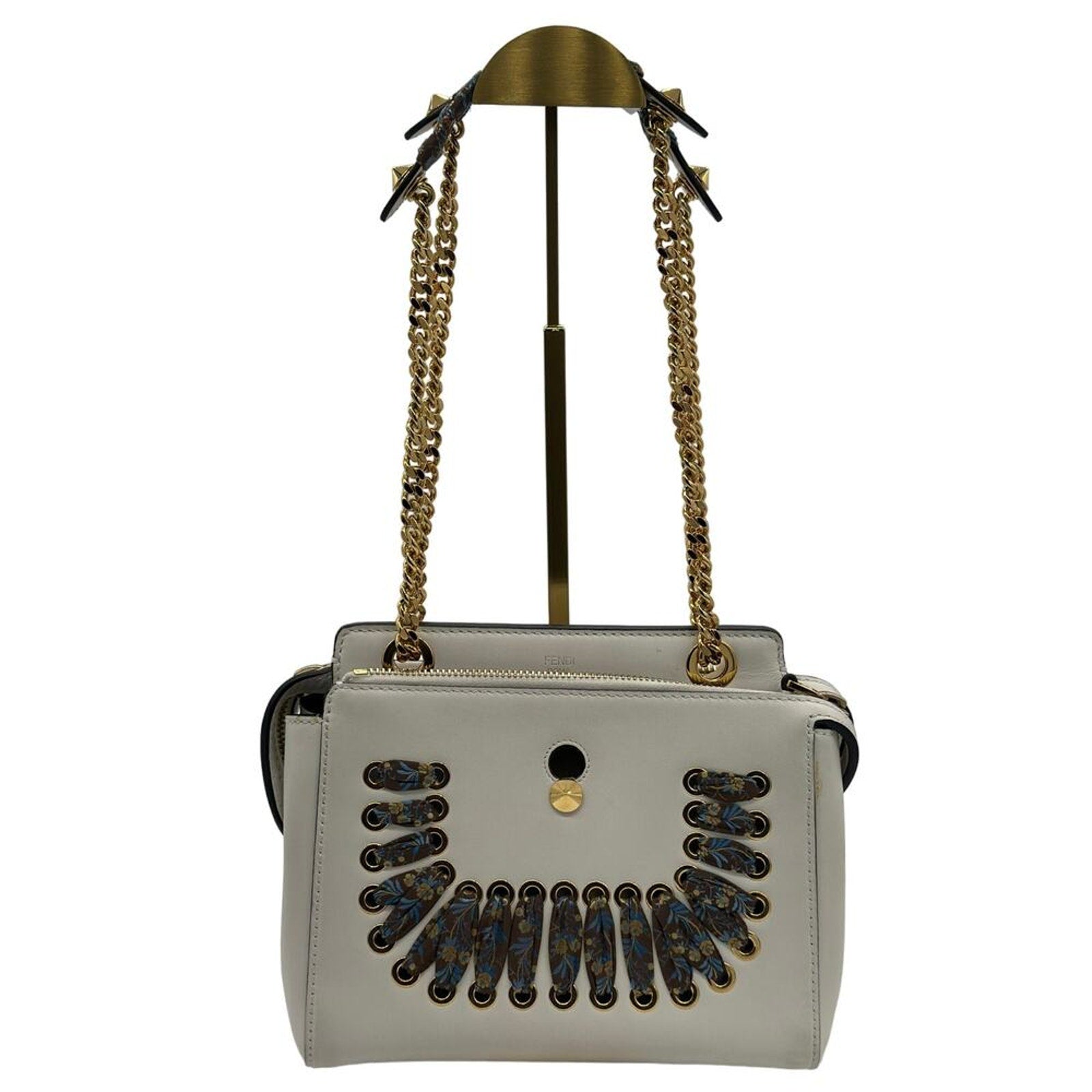 BNWT‎ Fendi Whipstitch Dotcom Bag in White calf leather! FULL INCLUSION
