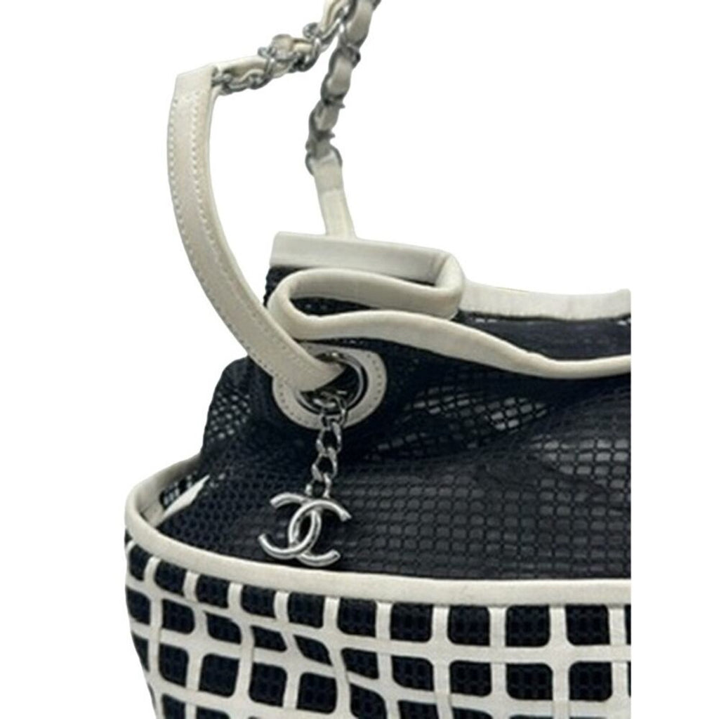 Chanel Black/White Mesh and Leather Rare‎ Bucket Bag w/COA AMAZING BAG