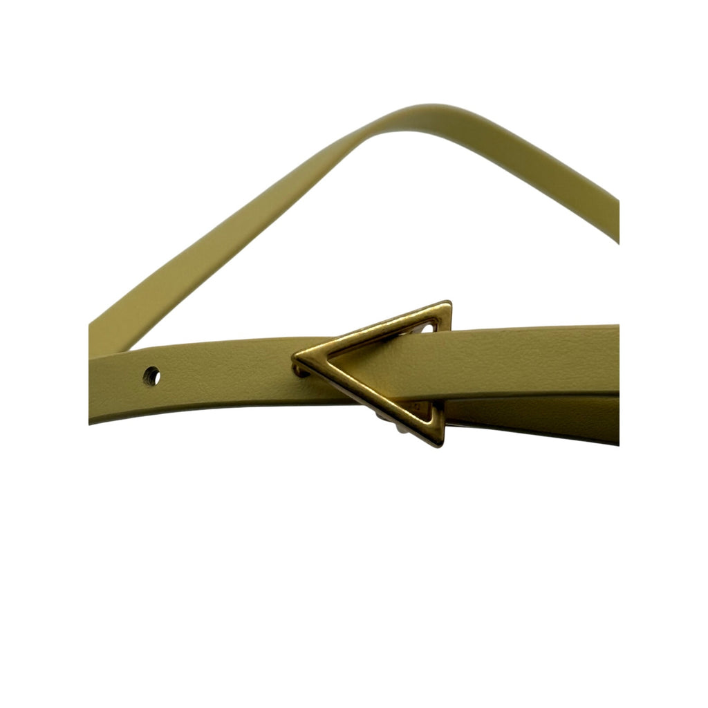 Bottega Veneta Triangle Snake Light Yellow Narrow Leather Belt *32"Dustbag