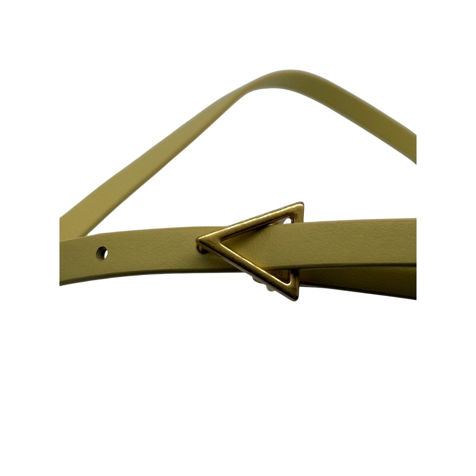 Bottega Veneta Triangle Snake Light Yellow Narrow Leather Belt *32"Dustbag