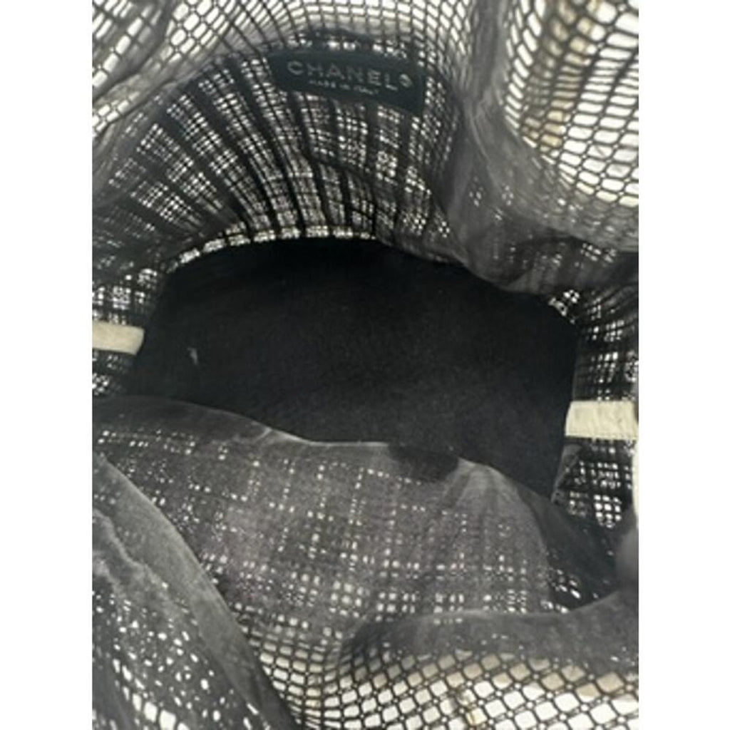 Chanel Black/White Mesh and Leather Rare‎ Bucket Bag w/COA AMAZING BAG