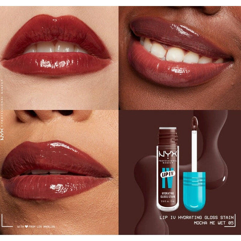 K-Care:NYX Professional Makeup Lip I.V. Hydrating Gloss Serum Stain*Cool Brown