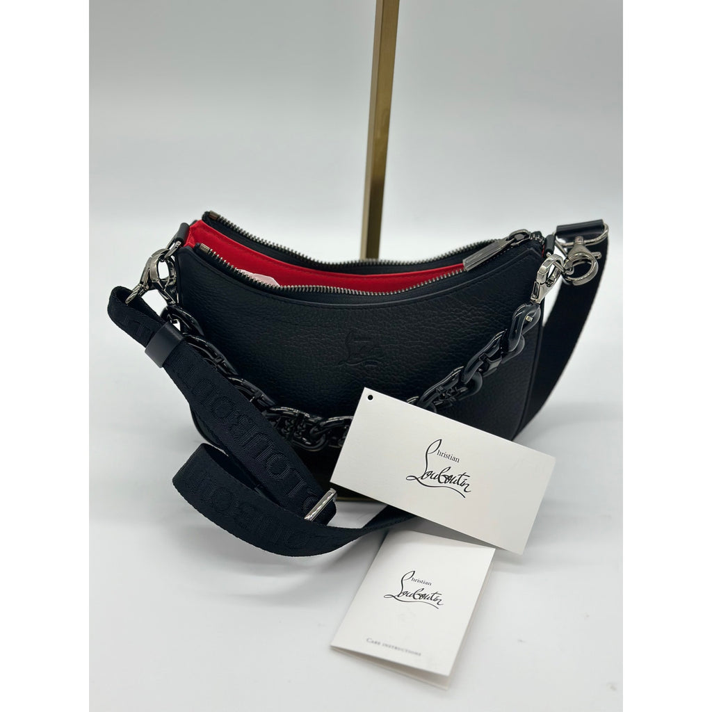 BNWT CHRISTIAN LOUBOUTIN Made In Italy Calf Leather Mini Loubila Chain Handle Shoulder Bag