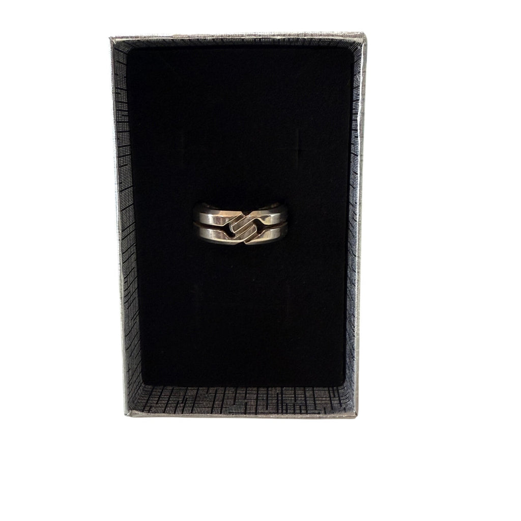 Authentic‎ 925 Sterling Silver Gucci Knot double ring*Size 6*GIFT BOX