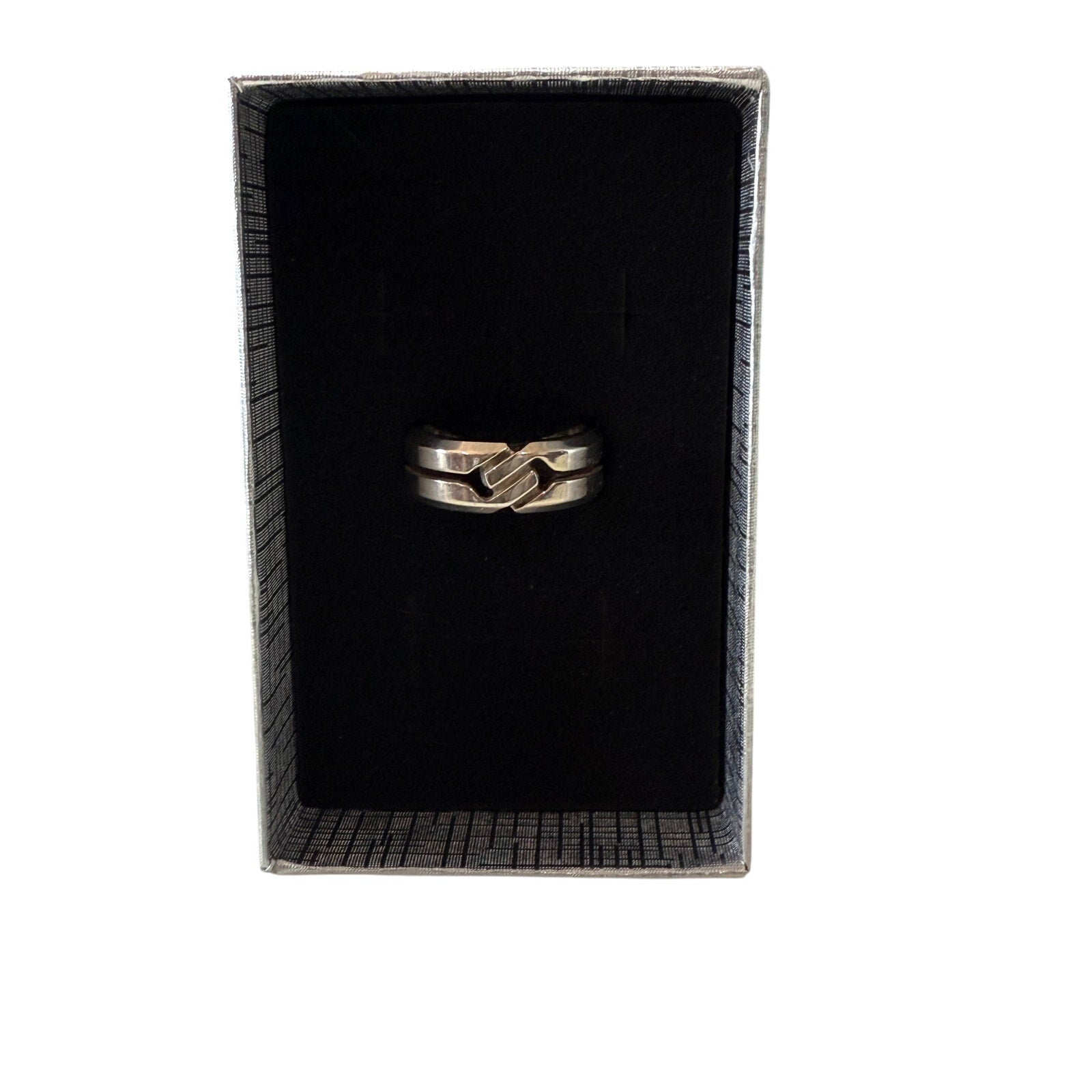 Authentic‎ 925 Sterling Silver Gucci Knot double ring*Size 6*GIFT BOX